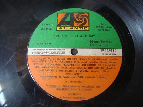 Sin Tapa Disco The Yes X Album Bi0