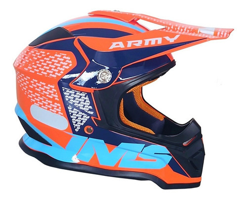 Capacete Motocross Ims Army Trilha Enduro Cross Modelo 2022 Cor Laranja Tamanho do capacete 56