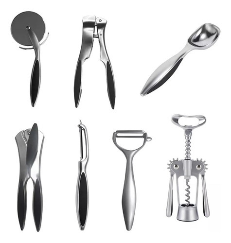 Set Cocina Juego Utensillos 7 Acero Inoxidable Moderno Carol
