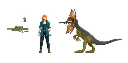 Juguete Jurassic World Dilophosaurus Y Claire Con Codigo Adn