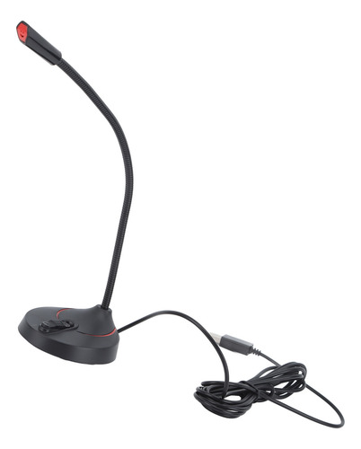 Micrófono De Escritorio Con Cable, Cuello De Cisne, Negro, 3