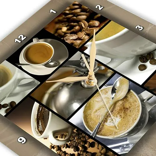 Reloj De Pared Collage De Café Pulgadas 3drose