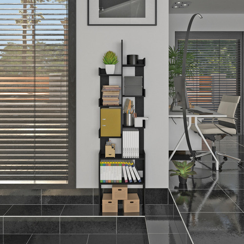 Librero Exhibidor Decorativo Playcon 9 Espacios Organizadore Color Negro Liso