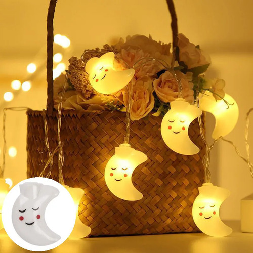 Smiley Moon - 1.5 Meters, 10 Lamps - Usually With Batteries