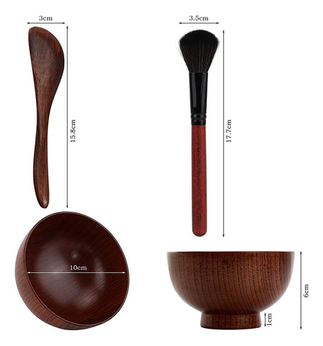 3 Unids Diy Beautiful Beauty Bowl Set Aplicador Com Ligero