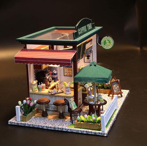 Flever Dollhouse Miniatura Diy Casa Kit Sala Creativa Con Mu