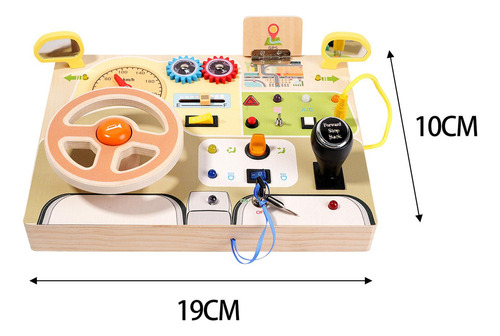 Placa Montessori Ocupada Com Brinquedo Sensorial De Volante