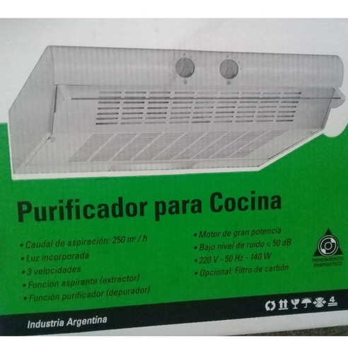 Imagen 3 de 7 de Filtradora Extractor Purificador Cocina Blanco 60cm Everest