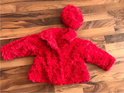 Abrigo Rojo Tela Suave Para Bebé 1 Año