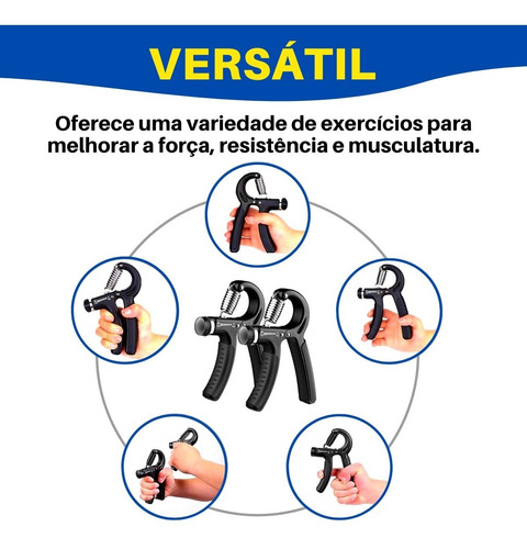 Imagem 4 de 9 de Hand Grip Mola Com Ajuste 10kg A 40kg Fisioterapia Mãos