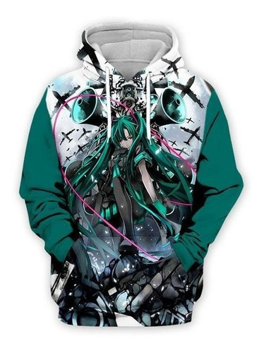 Sudaderas Con Capucha Lindo Hatsune Canto Anime Impresión 3d