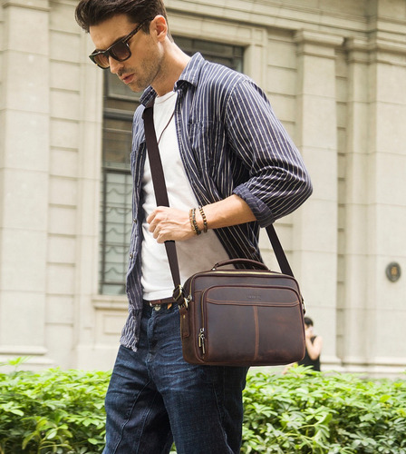 Bandolera De Cuero Maletín Para Hombre