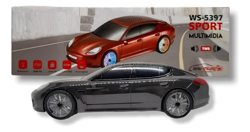 Caixinha De Som Bluetooth Panamera Com Luzes Led Rgb Caixa De Som Em Formato De Carro Caixa De Som Alta Caixinha Portátil Caixa De Som Compacta Caixa De Som Carro Caixinha De Som Bluetooth Alta Luzes