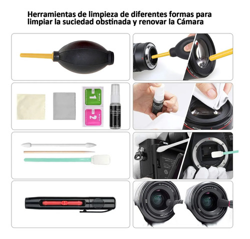 Kit De Limpieza Lente Profesional Para Cámaras Dslr