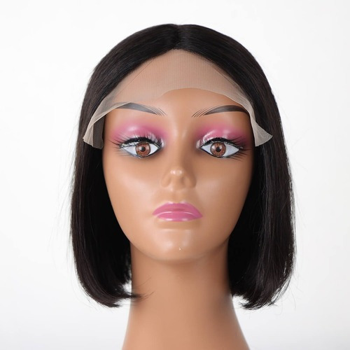 . Peluca De Cabello Humano Corto Bob Suave 25cm #1b R