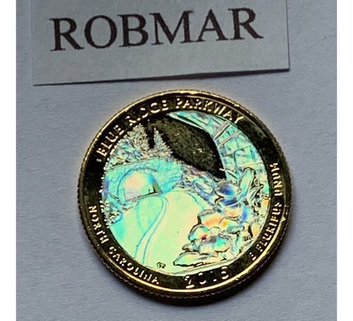 Robmar-usa-quarter Bañado En Oro Y Oleo-2015-blue Ridge