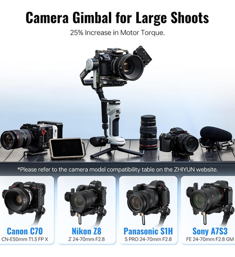 Estabilizador Gimbal De Zhiyun Cinepeer Crane 4e Para Cámara
