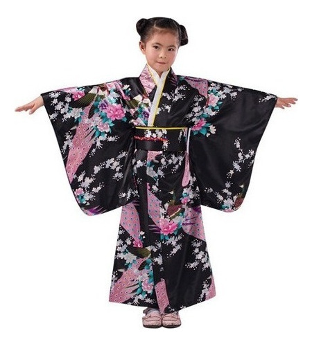 Ropa Para Niñas Vestido Kimono Traje Tradicional Japonés