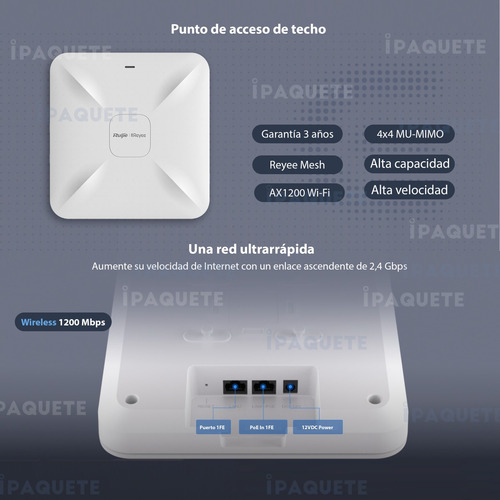 Kit Access Point Wifi + Switch N/a Gigabit 5 Puertos Ruijie