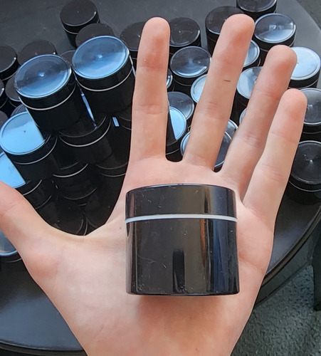 Pote Plástico 30cc Doble Fondo. Para Cosmética Negro