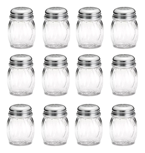 12 Saleros Pimientero De Vidrio Tapa Acero Inoxidable 120 Ml