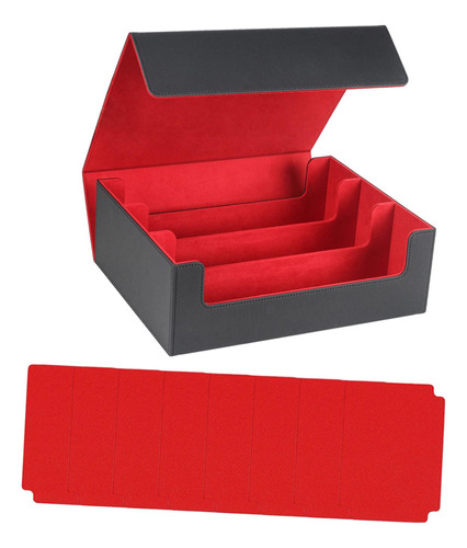 Caja De Baraja De Cartas Coleccionables De Cuero Negro Rojo