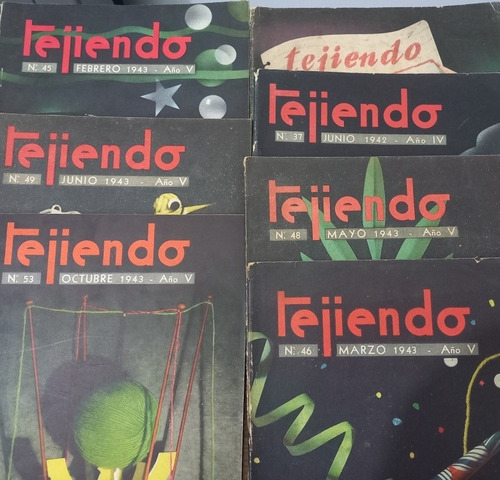 Set 7 Antiguas Revistas Tejiendo Década Del 40. Excelentes. (Usado)
