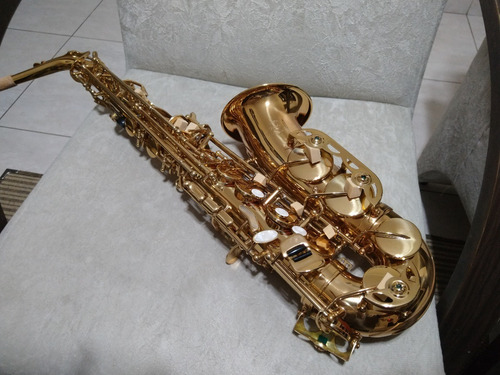 Saxofone Alto Jahnke Mib Laqueado Top Original Novo