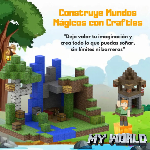 Juego Mi Mundo De Bloques Construcción Magnéticos 64 Piezas 64 My World
