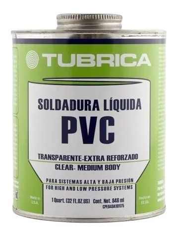 Pega Soldadura Pvc Tubrica 1/4 Original Somos Tienda Sellada