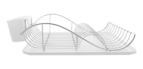 Secaplatos Escurridor Ondulado Platos Cromado Con Bandeja Ct