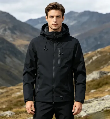 Men's Hooded Jacket Waterproof Windproof Outdoor Coat