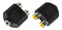 Comprar Adaptador 2 Plug Rca Hembra A Mini Plug 3.5mm Hembra Tv Htec