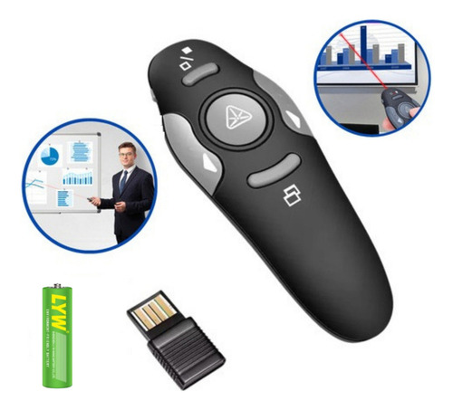 Apresentador De Slides Pointer Lpt8 Power Point Apontador La Preto