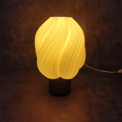 Lampara De Mesa - Velador 3d, Pragma Bodhi Cálido Blanco Y Amarillo Amarillo