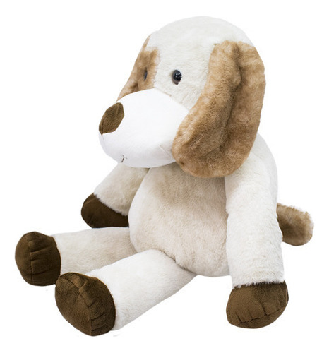 Cachorro Com Mancha Marrom No Olho Em Pelúcia Sorrindo 18 Cm