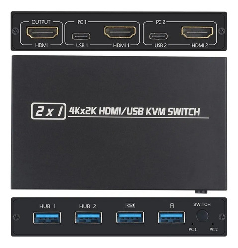 Concentrador Usb Kvm Y Hdmi Conmutador Compatible Con 4k Ps5