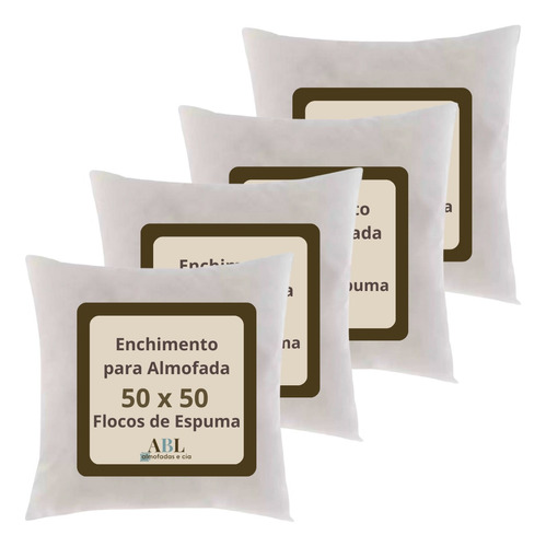 Kit 4 Enchimento Refil Para Almofada 50x50 Flocos Espuma