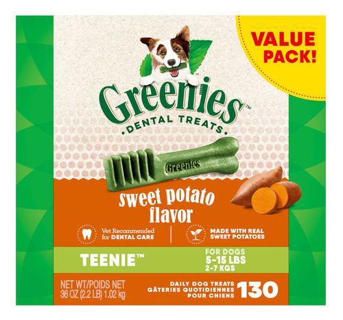 Golosinas Dentales Para Perros Greenies Teenie Sweet Patata,