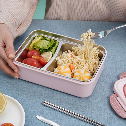 Bento, Recipiente Para Alimentos, Caqui 2 Rejillas