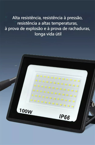 Kit 5 Refletor Led 100w Holofote Bivolt Prova Dágua Luz Frio