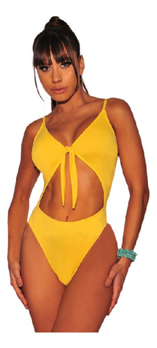 Traje De Baño Bikini De Una Pieza En Color Liso N328