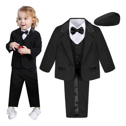 Traje Niño Bebé Bautizo Boda Cumpleaños Formal Ropa 5 Pi [u]