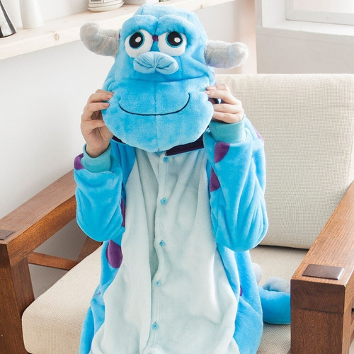 Imagen 3 de 4 de Pijama Disfraz Kigurumi Plush Tipo Sully Adulto