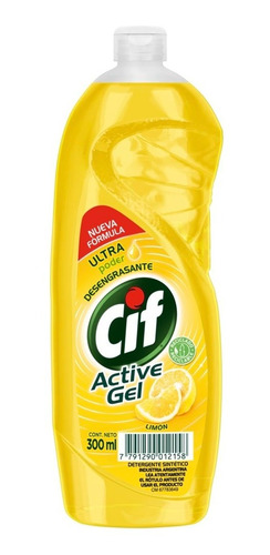 Imagen 1 de 4 de Detergente Cif Concentrado Active Gel Limon X 300ml