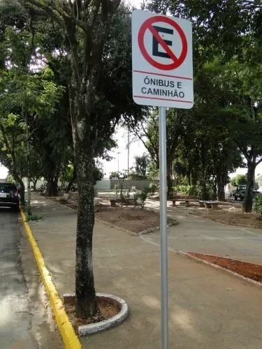 Para caminhão de empresa privada estacionar, homem tira placa de