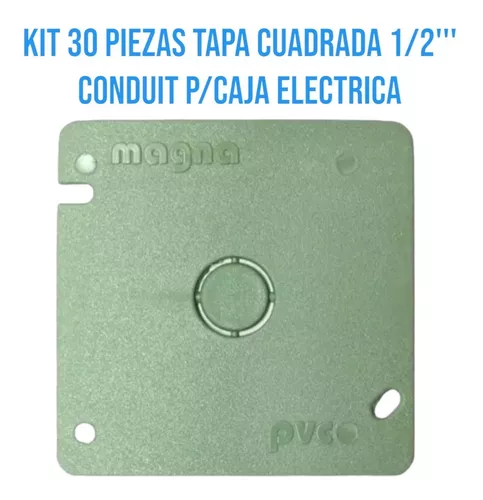 Kit 30 Piezas Tapa Cuadrada 1/2''' Conduit P/caja Electrica