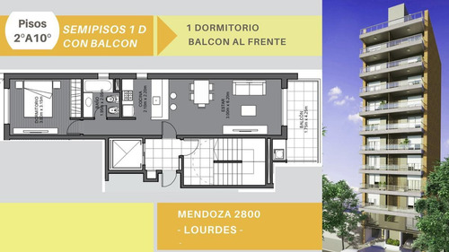 Imagen 8 de 17 de Venta Departamento 2 Dormitorios ,en Construcción - Lourdes