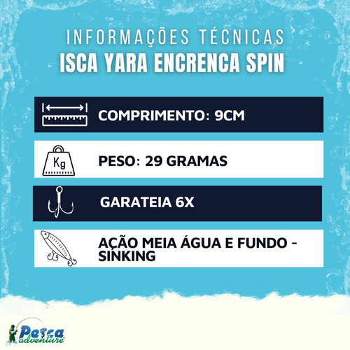 Isca Artificial Yara Encrenca Spin 9cm 29g