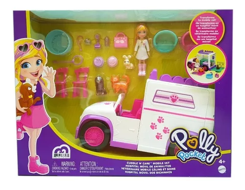 Veículo e Boneca - Polly Pocket - Hospital Móvel dos Bichinhos - Mattel